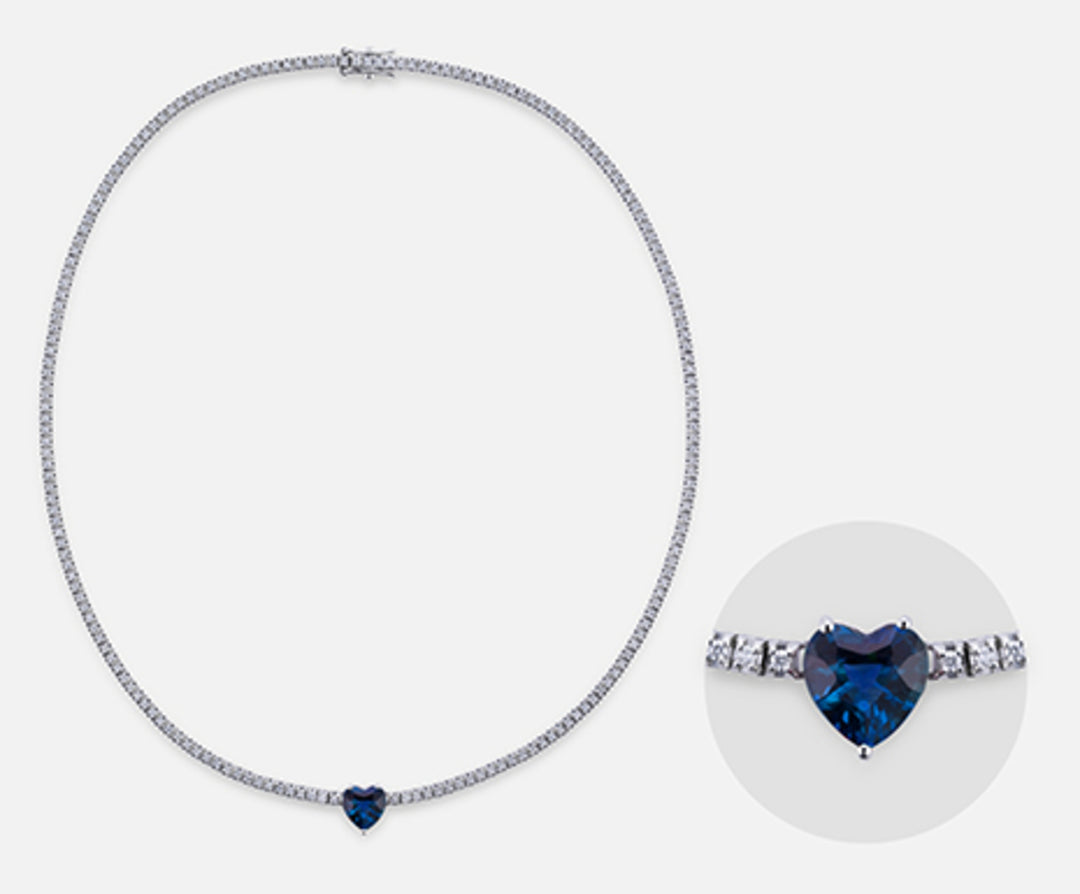 X-Diamond cl tennis 9kt lab g.d. cuore blu ct. tot. 4,26 XDGTQ07WBZ375
