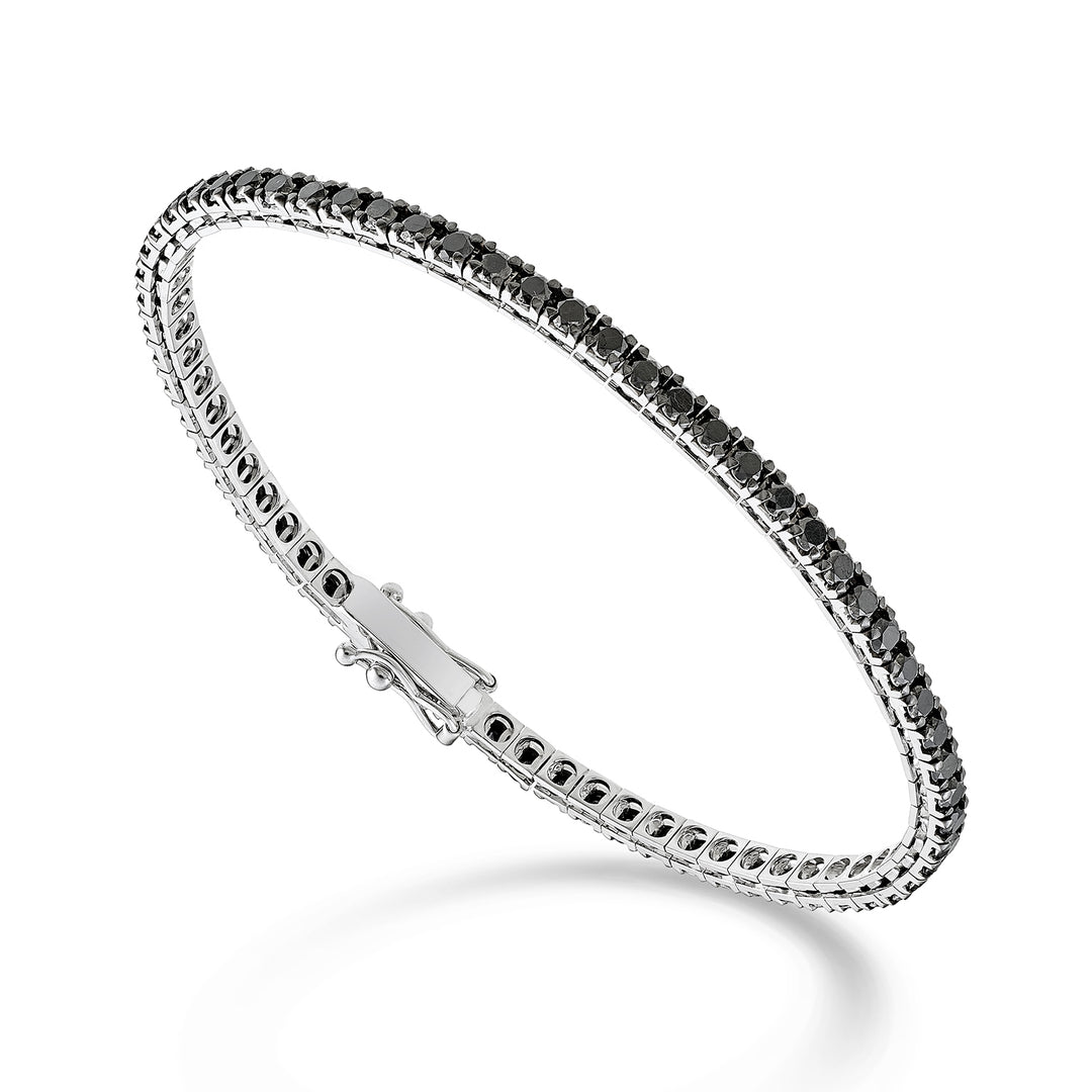 Mikiko Br Tennis 18 Karat schwarze Diamanten ct. 18 cm – 71 Fassungen – Steine 2,50 mm MBTQ270BKO4