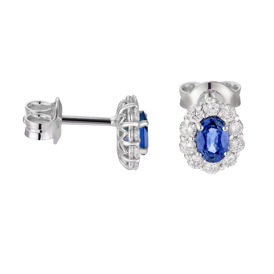 Golay 5x4 ovale Saphir- und Diamantohrringe OCL041DIZB-26111110330