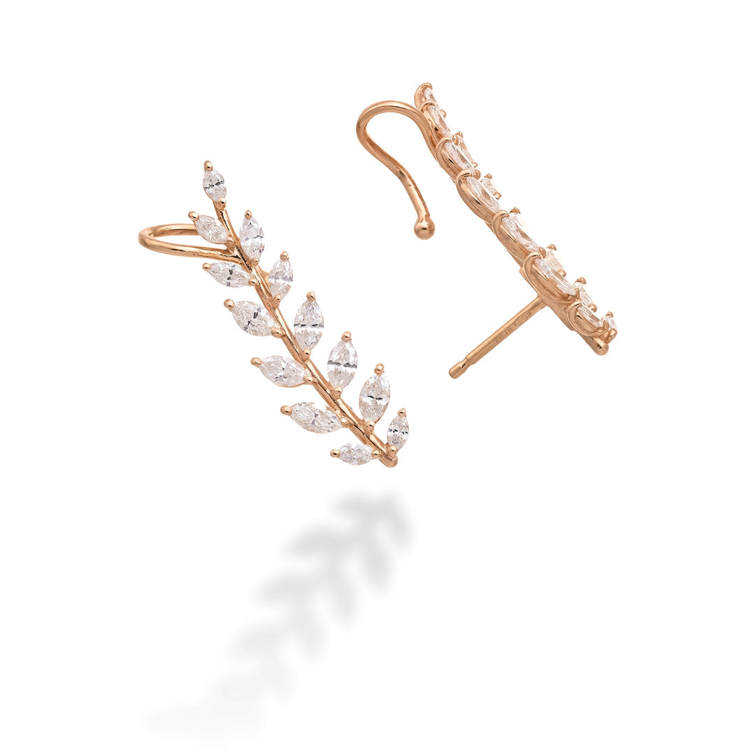Golay-Olivenbaum-Mono-Ohrring mit Marquise, Gelbgold, rechts OD840DRDX