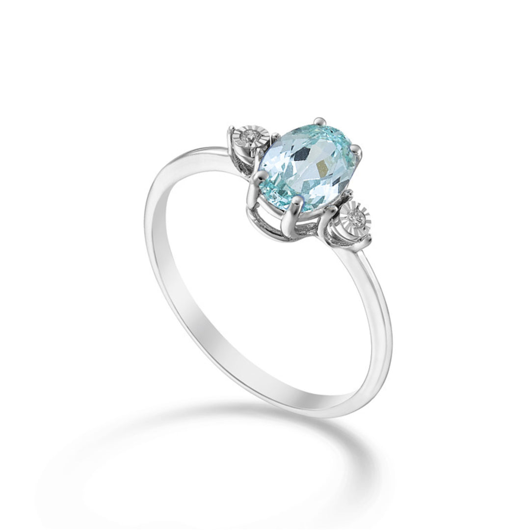 Nihama an 18k oval paraiba tourmaline 7x5 and side diamonds NA5213O4PAR