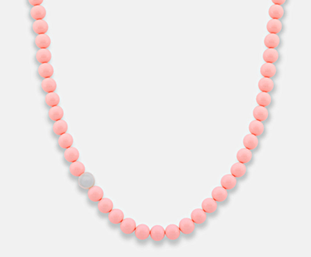 Nihama cl ag925 agglomerato di corallo rosa e agata bianca 10mm cm.50 NC7092A4CORALLO010