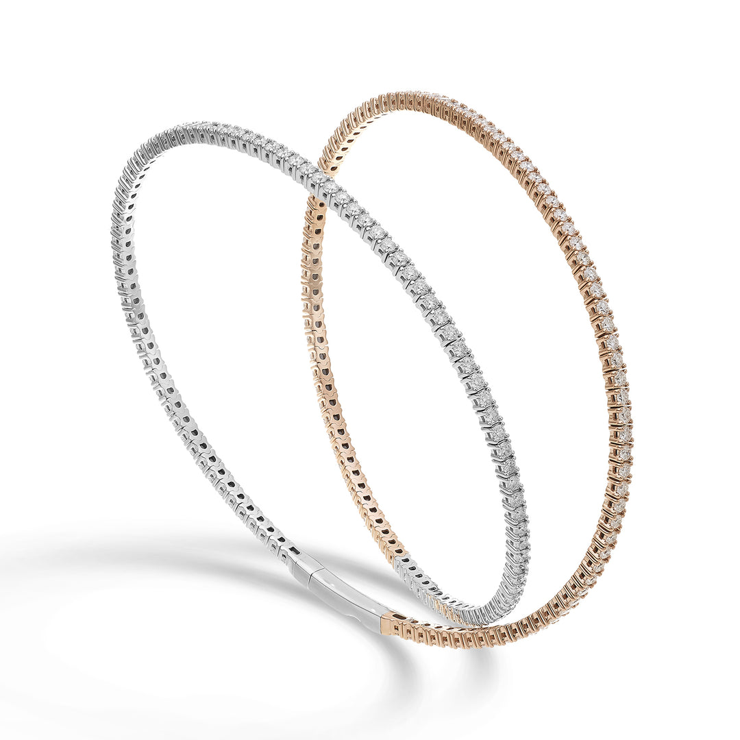 Golay br 18k tennis flex 2 tours diam. Or blanc/rose 3,20 ct 17 cm GBFLEX003DIO7