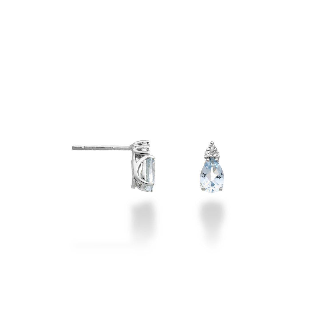 Mikiko or 9k aquamarine drop 6x4 and three diamonds MO5173R4AM