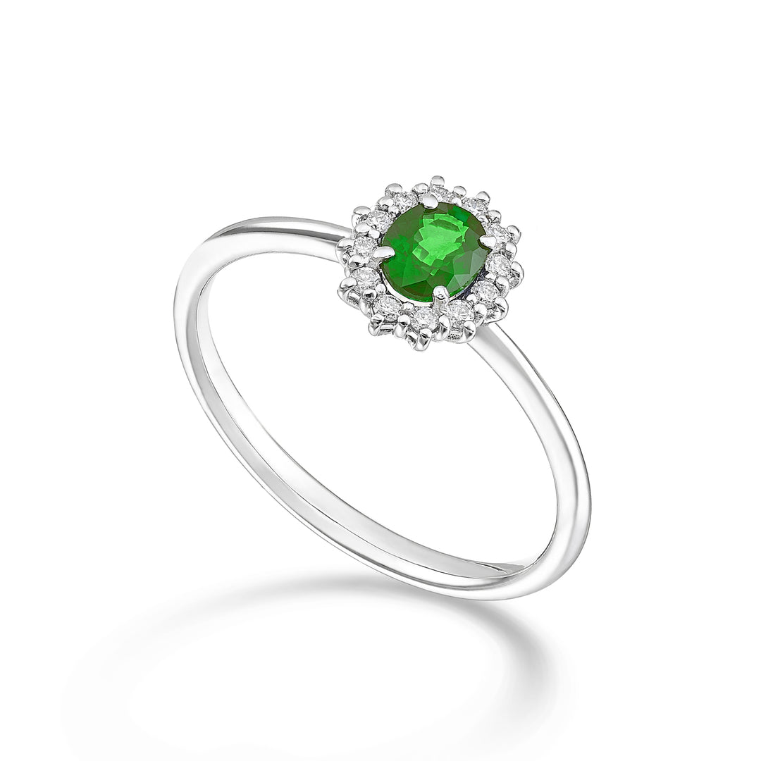 Nihama, ein ovaler Smaragd aus 18 Karat, 5 x 4 ct., 0,30 Durchm. 0,10 ct NA5167O4BE