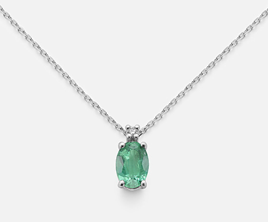 Mikiko, ovaler Smaragd, 9 Karat, 6 x 4 ct., 0,30 Durchm. ct.0,01 MD5034R4BE