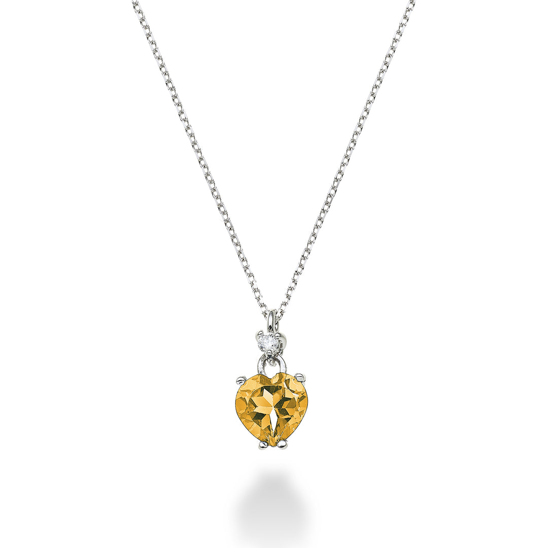 Nihama cl 18k citrine coeur 6x6 ct.0,60 diam. ct.0,02 NPCL198DICITR66O4
