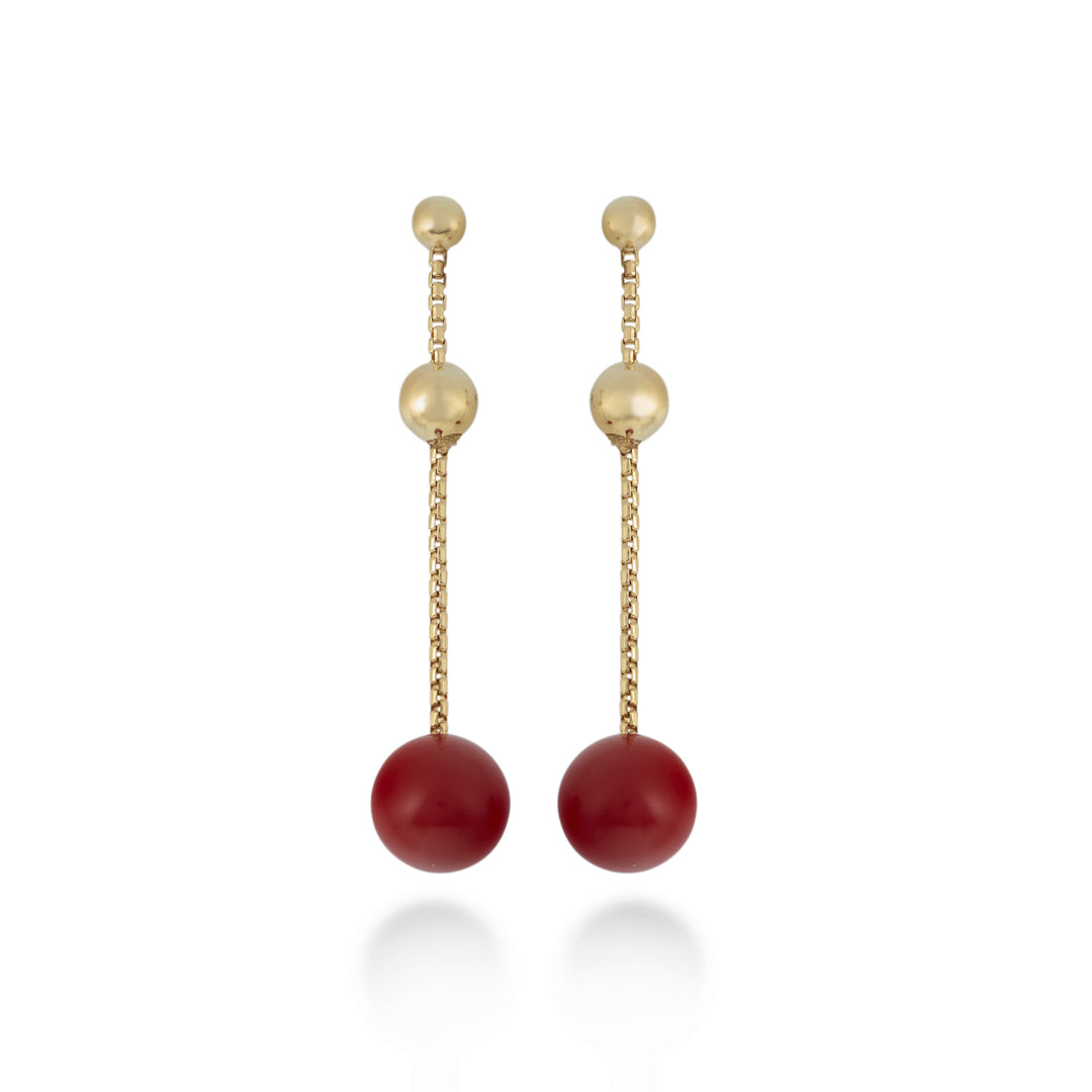 Mikiko or ag925 agglomerato di corallo rosso 10mm MO7636A1COROSSO