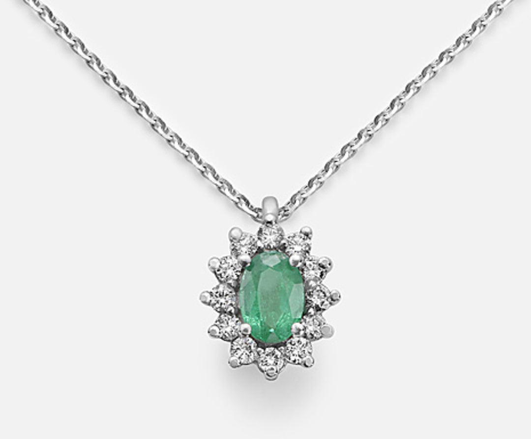 Mikiko, ovaler Smaragd aus 18 Karat, 6 x 4 ct. 0,30 Durchm. ct.0,23 MD5047O4BE