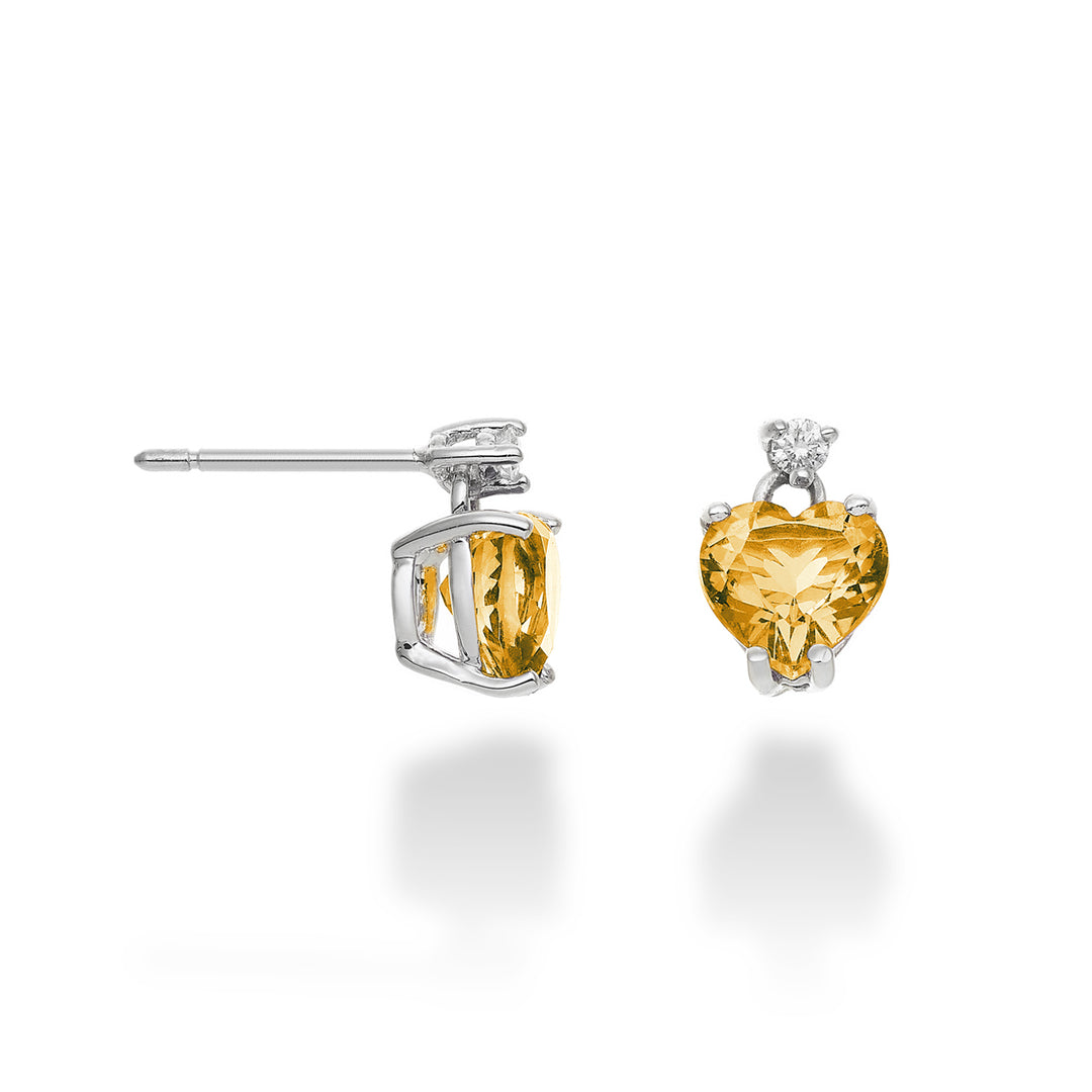 Mikiko oder 18k Citrin Herz 6x6 ct.1,20 Durchm. ct.0,04 MOCL198DICITR66O4