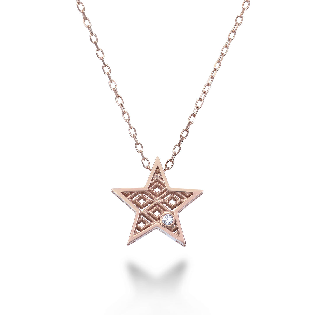 Mikiko cl étoile en or rose 18 carats diam. ct.0,01 MDSTELLAO3