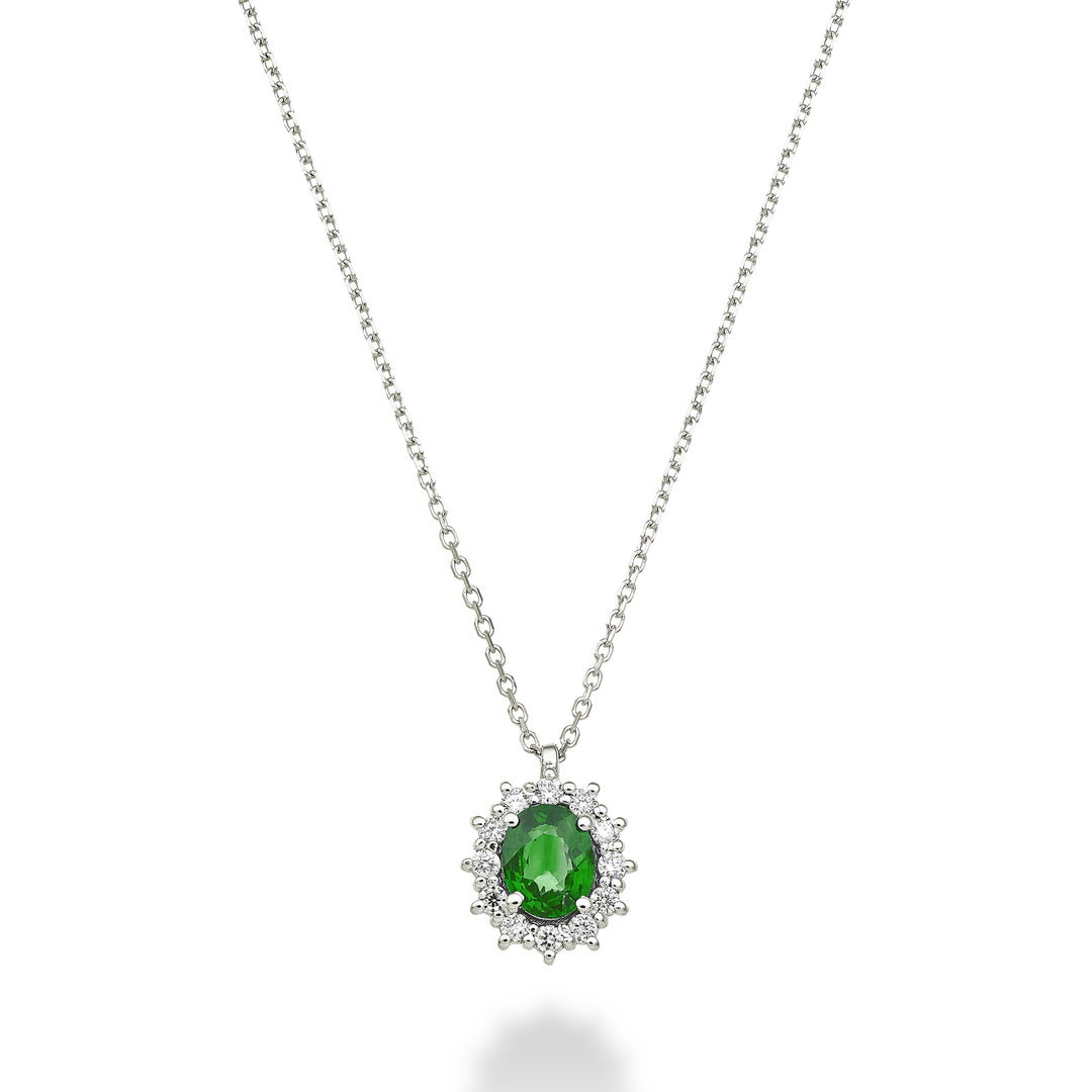 Nihama cl 9k smeraldo ovale 5x4 ct.0,30 diam. ct.0,10 ND5126R4BE