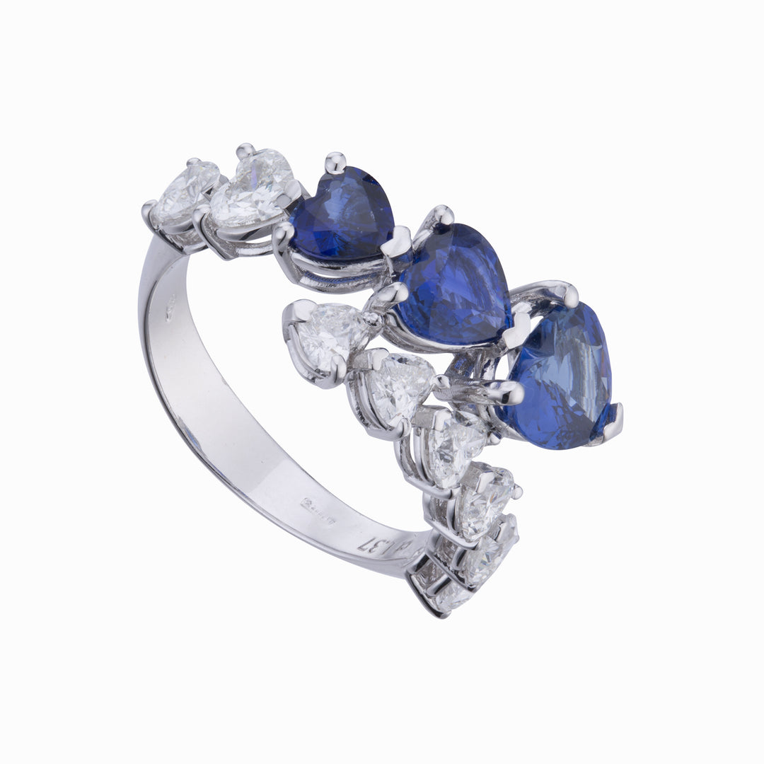 Golay contrary ring with hearts, diamonds and sapphires AETCU001DIZB-22045110065