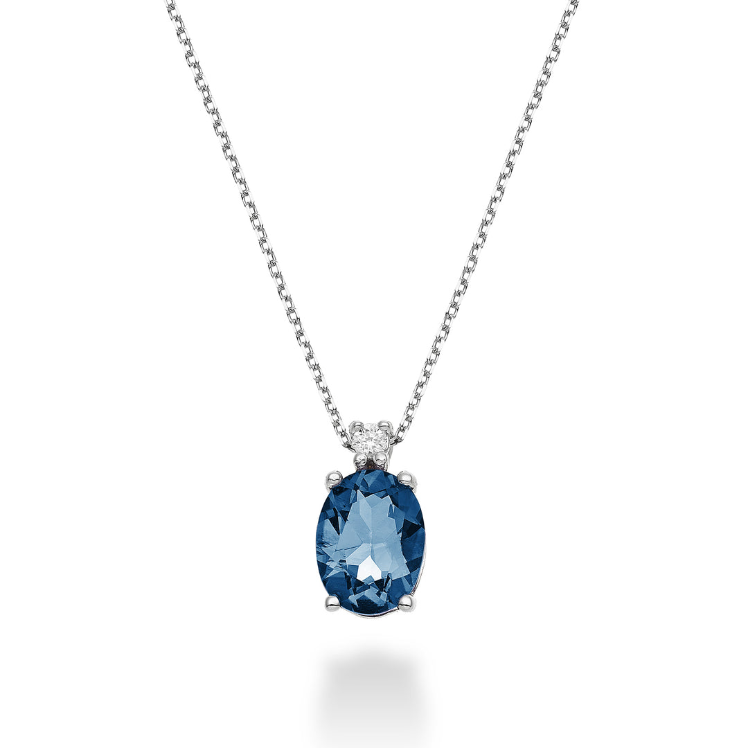 Nihama cl 18k ovaler Londoner Blautopas 8x6 ct.1,40 Durchm. ct.0,025 ND5036O4TPBL