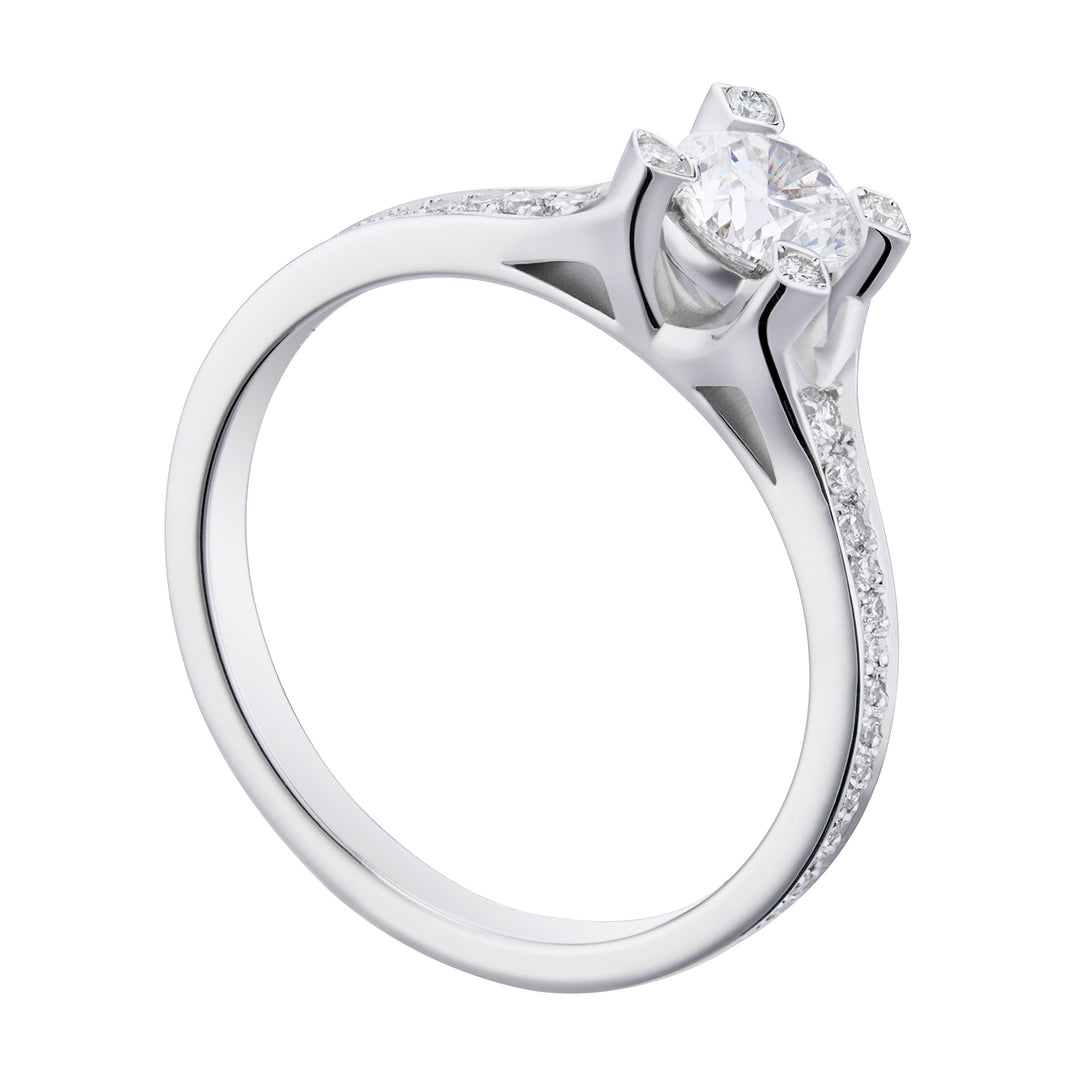Bague World Diamond Group fm griffes incas. tige pavée 0,42-0,51 ct ASLCFM006CDI4-19079110186