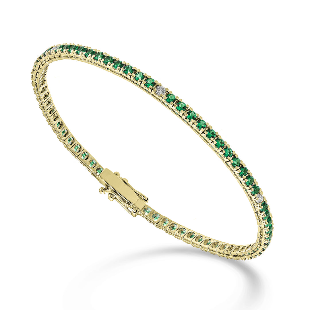 Mikiko br tennis 18k emeralds 1.53 ct diam ct. 0.18 cm.17.5 yellow gold - 80 settings MBTQ220SMRDIO1