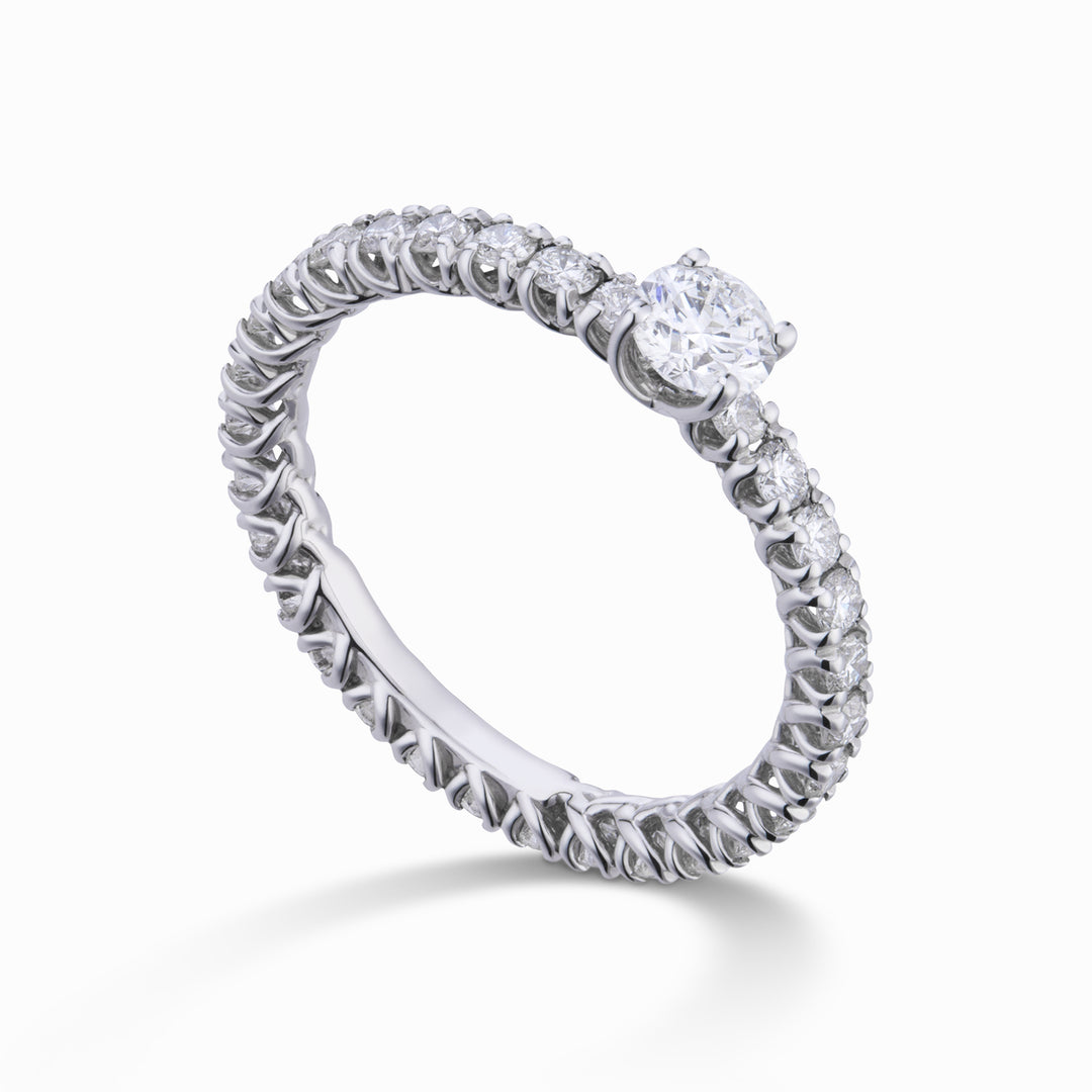 Bague de grâce linéaire Golay avec solitaire 0,3 ct ABTRE1475-23059110016