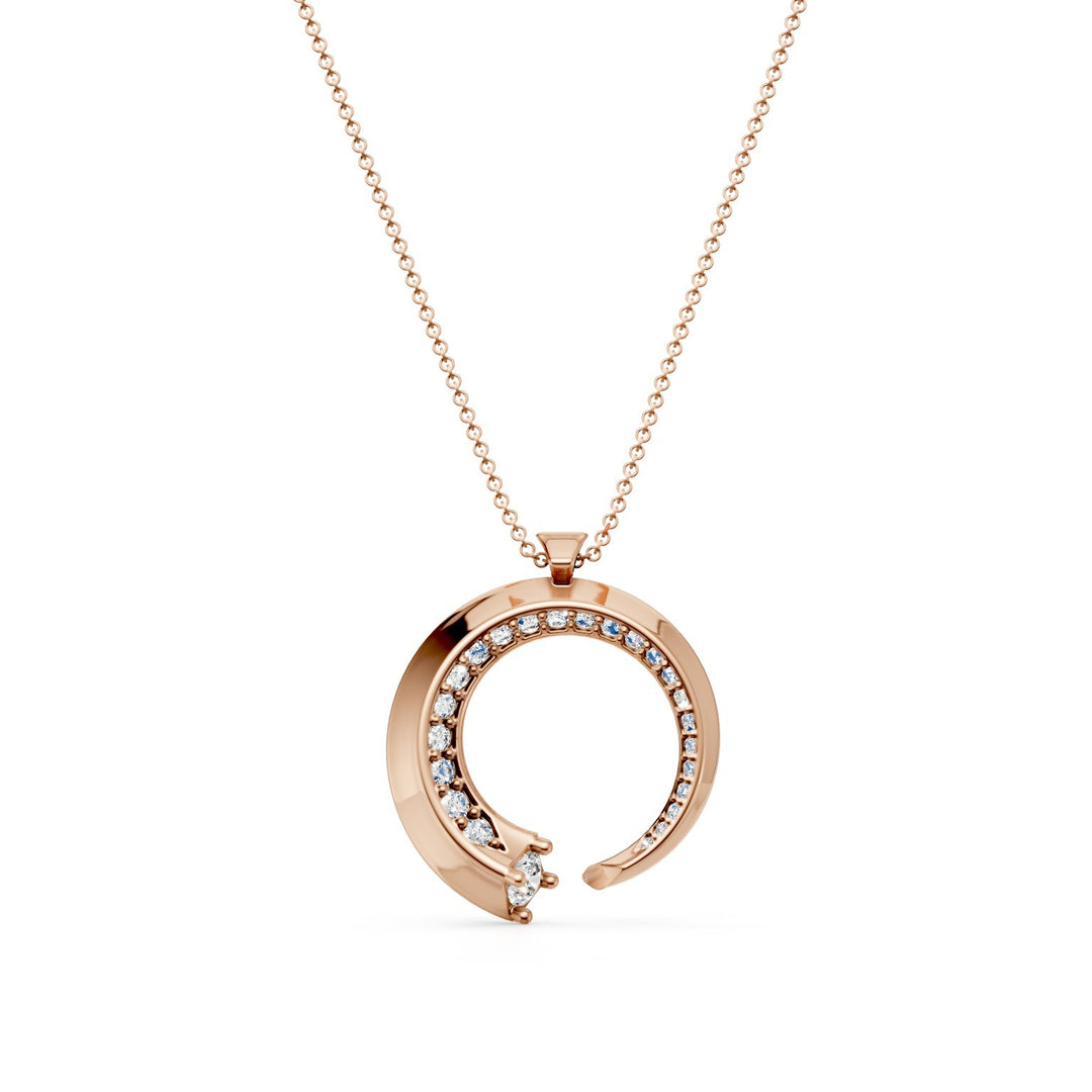 Grand pendentif spirale Golay en or rose. de 0,16ct PF051RDI-25027110064