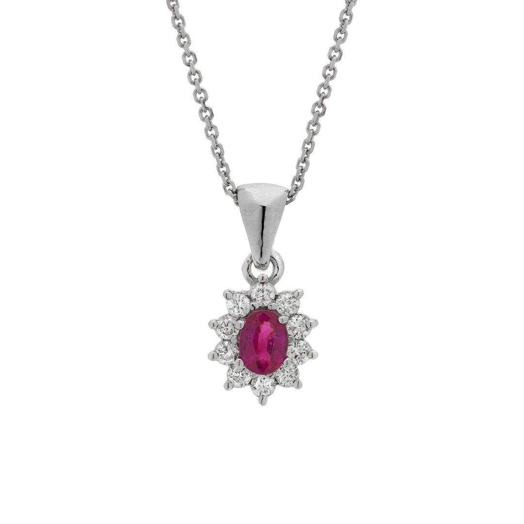 Collier Golay avec pendentif rubis ovale 4x3 et diamants PCL022WDIRU-20262110069