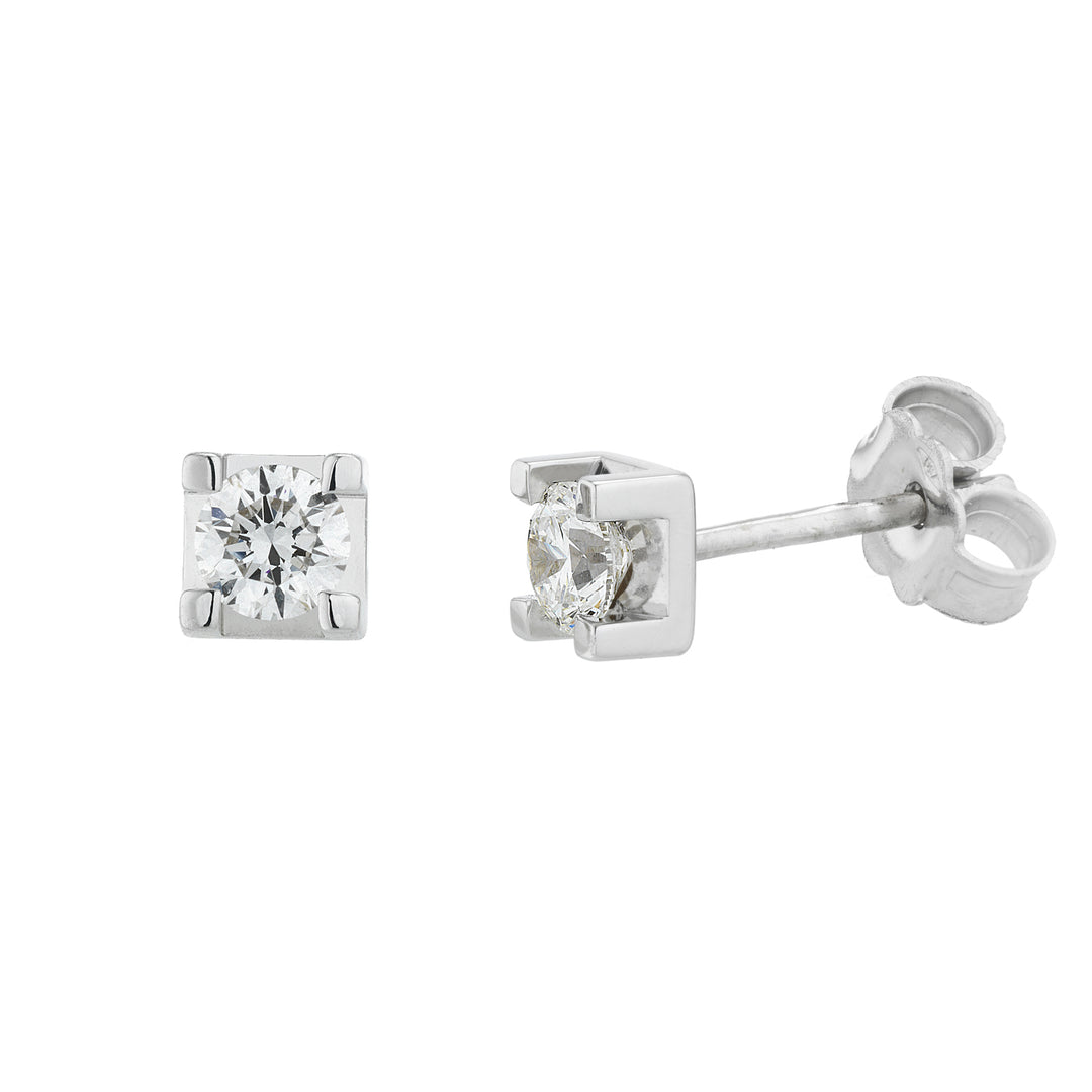 Golay square bezel turned earrings OIM004-23205110011