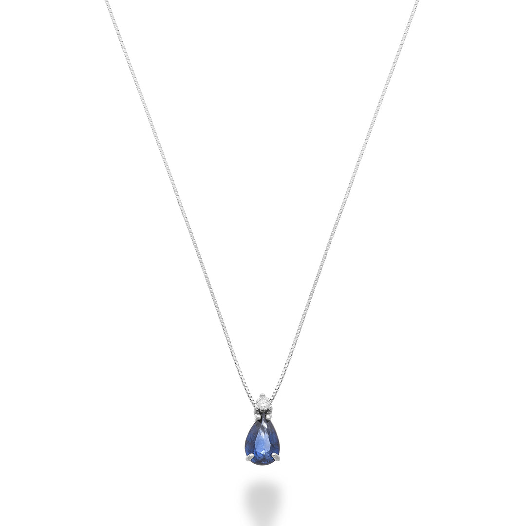 Nihama cl 18k Saphir Tropfen 6x4 mit Diamant ND5191O4ZFD