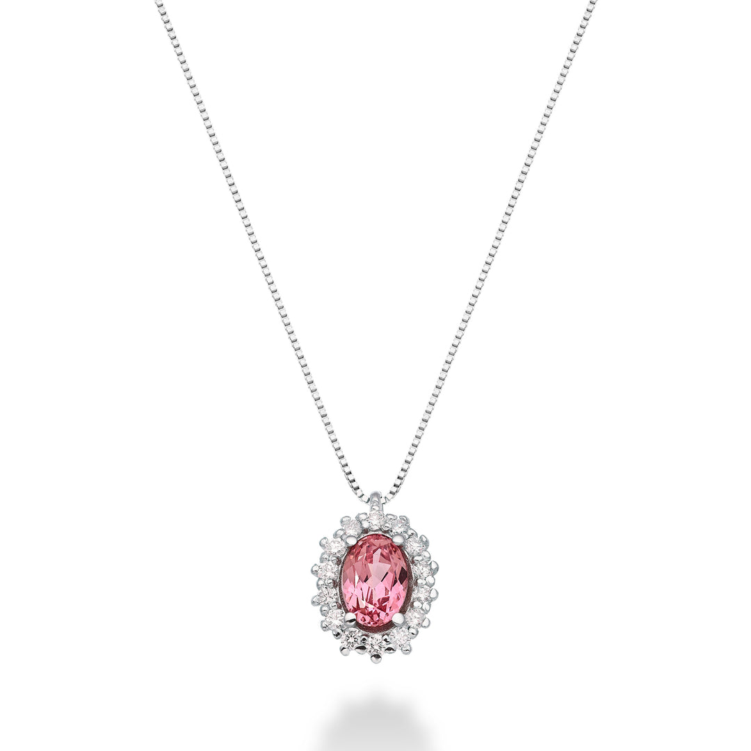 Mikiko cl 18k ovaler rosa Saphir 6x4 ct.0,60 Durchm. ct.0,13 MD5086O4ZFRP