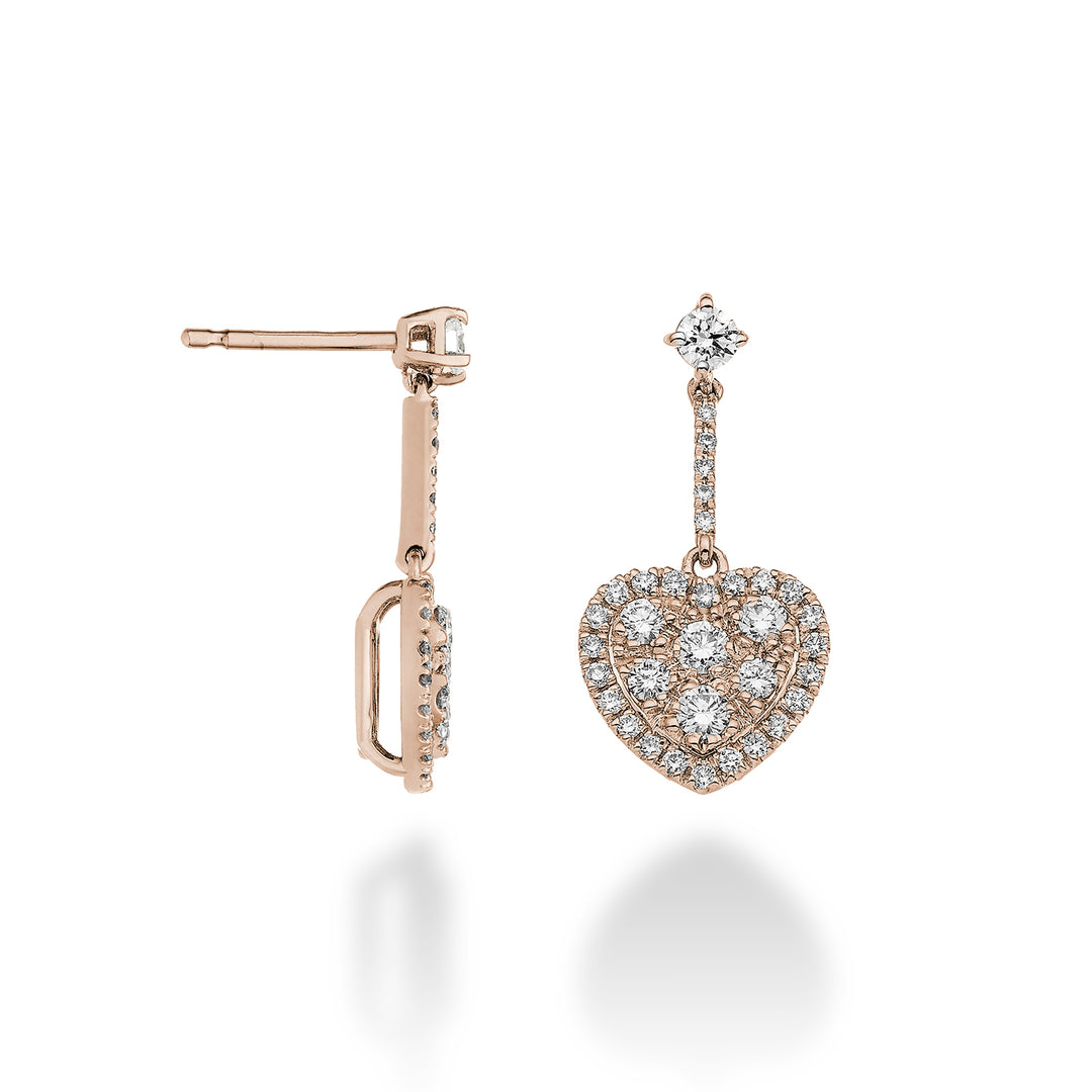 Golay heart and bar multi-stone earrings. rose gold OMPC003DIR-23082110002