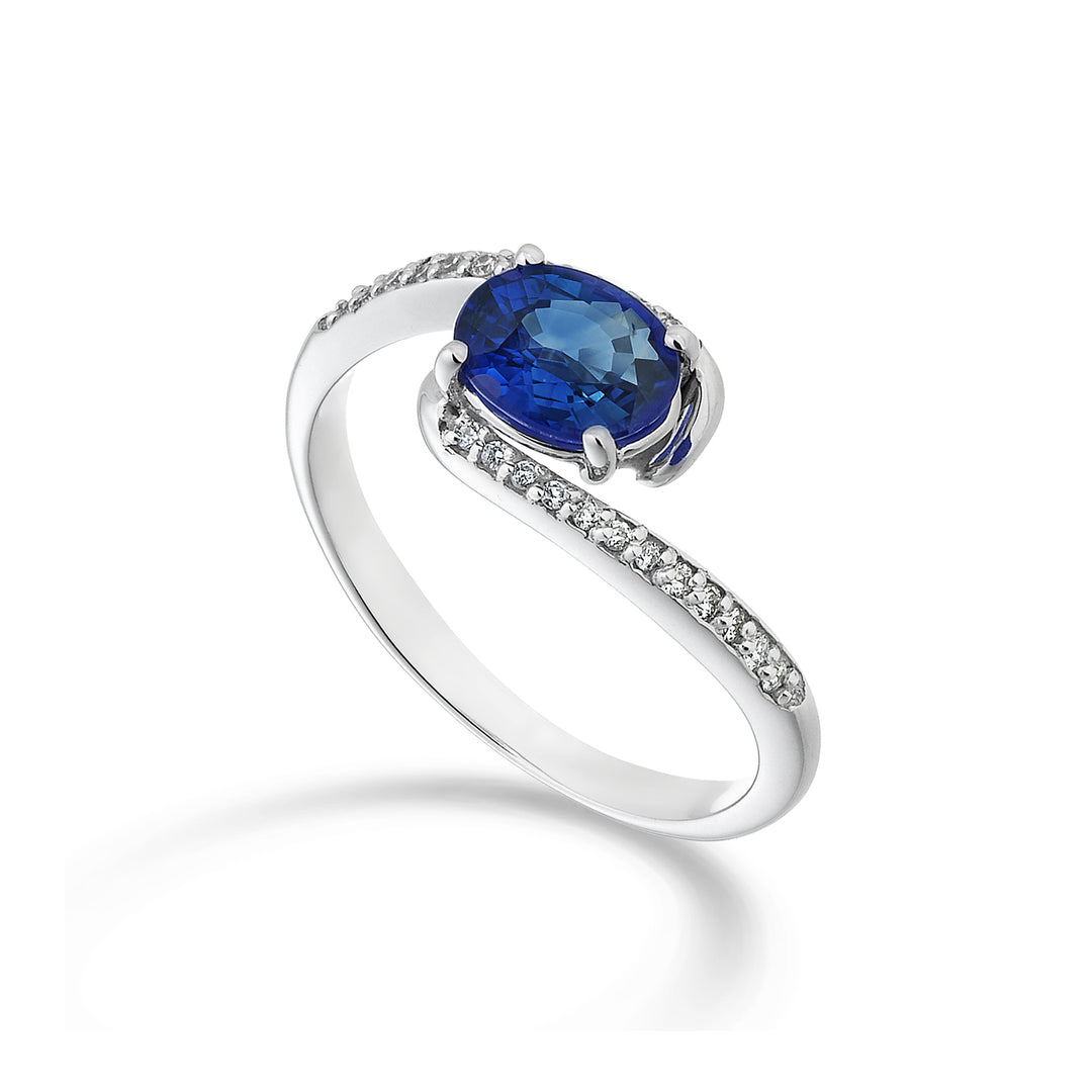 Mikiko an 18k oval sapphire 7x5 ct.0.80 diam. ct.0,085 MA5101O4ZFD