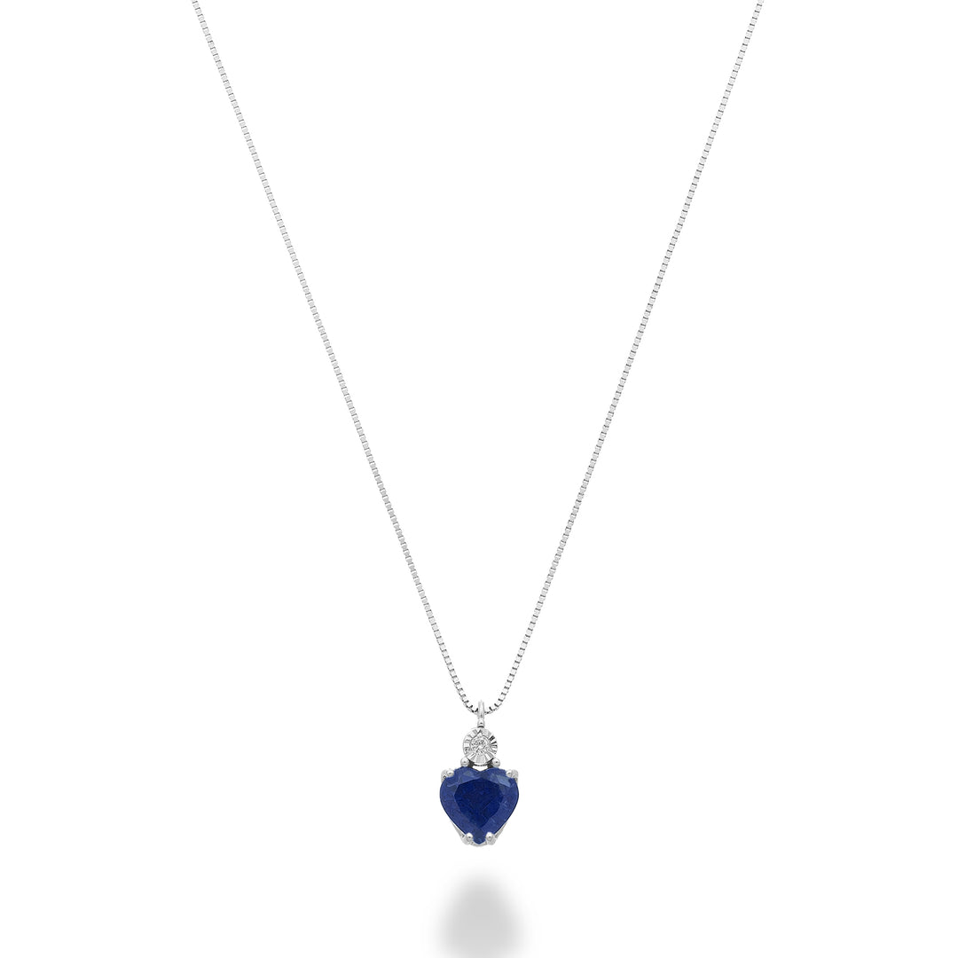 Mikiko cl 18k zaffiro n. cuore 5x5 con diamantino MD5195O4ZFN043