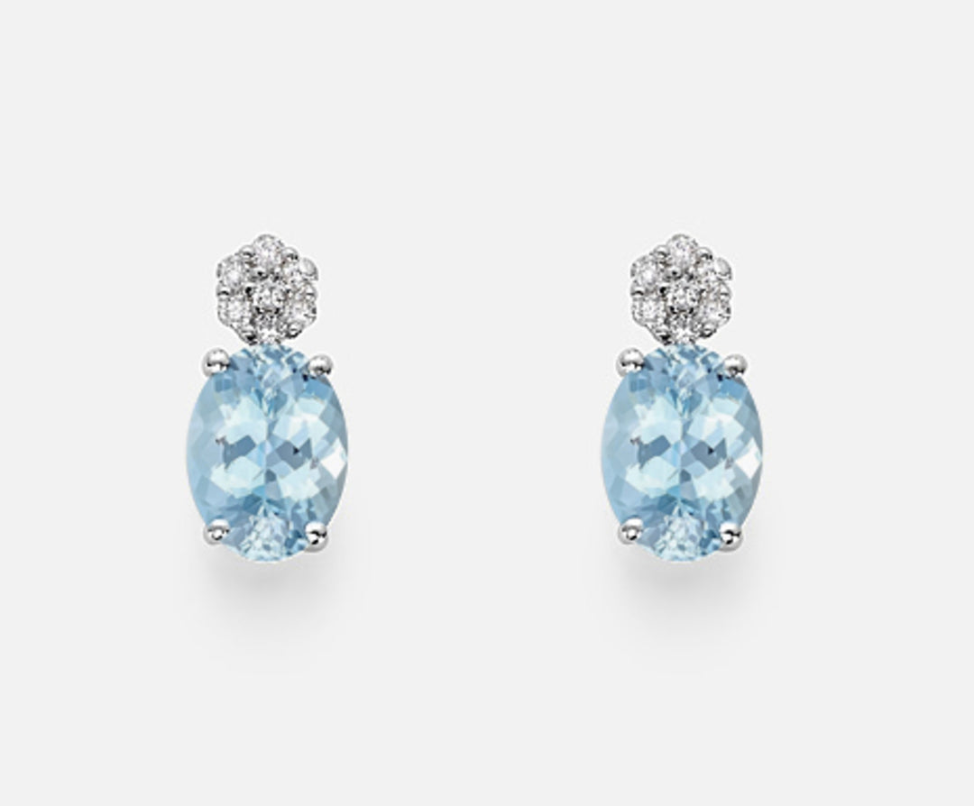 Nihama or 18k oval aquamarine 7x5 ct.1,00 diam. ct. 0.08 NO5014O4AM