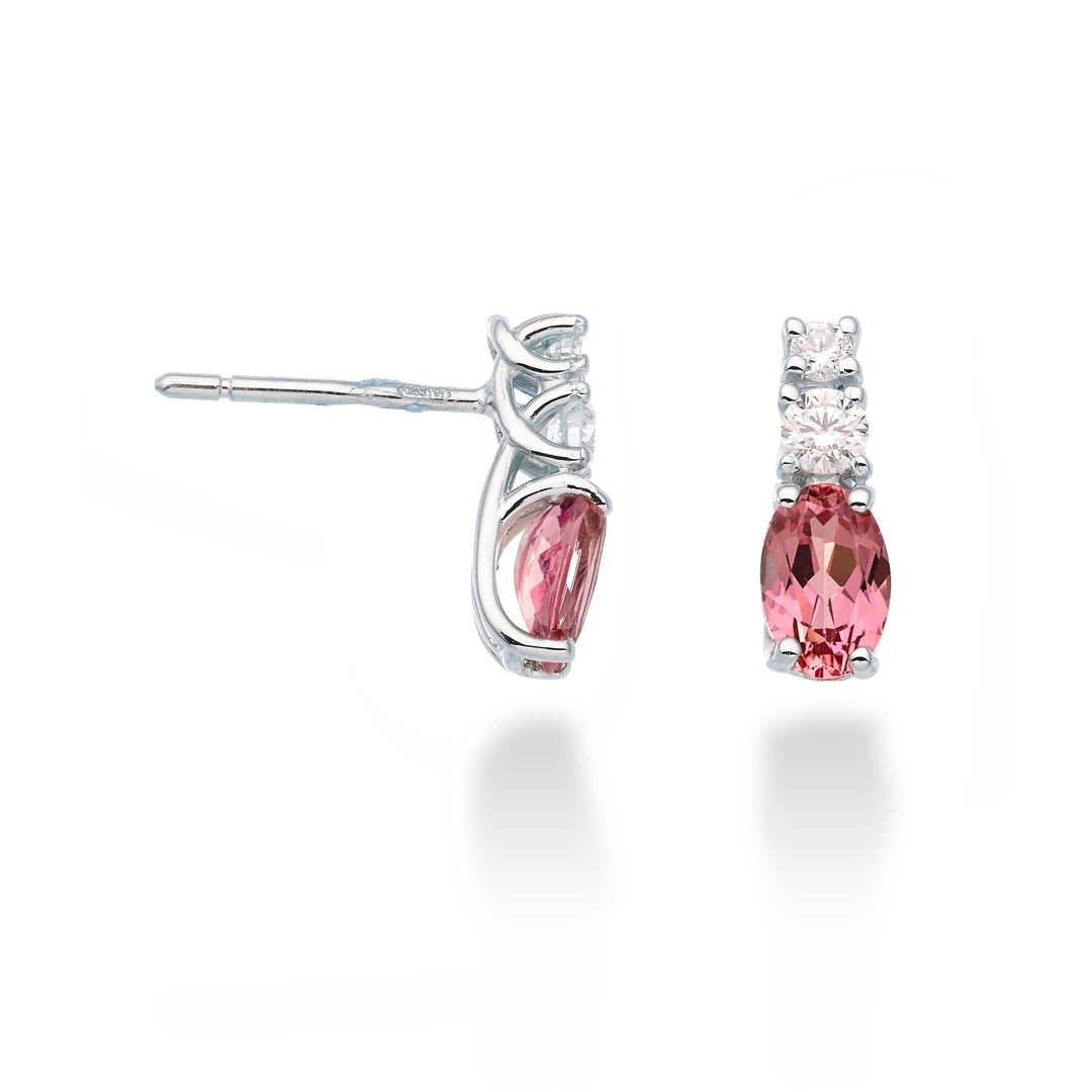 Mikiko oder 18 Karat ovaler rosafarbener Saphir, 6 x 4 ct. 1,20 dia ct. 0,20 MO5035O4ZFRP
