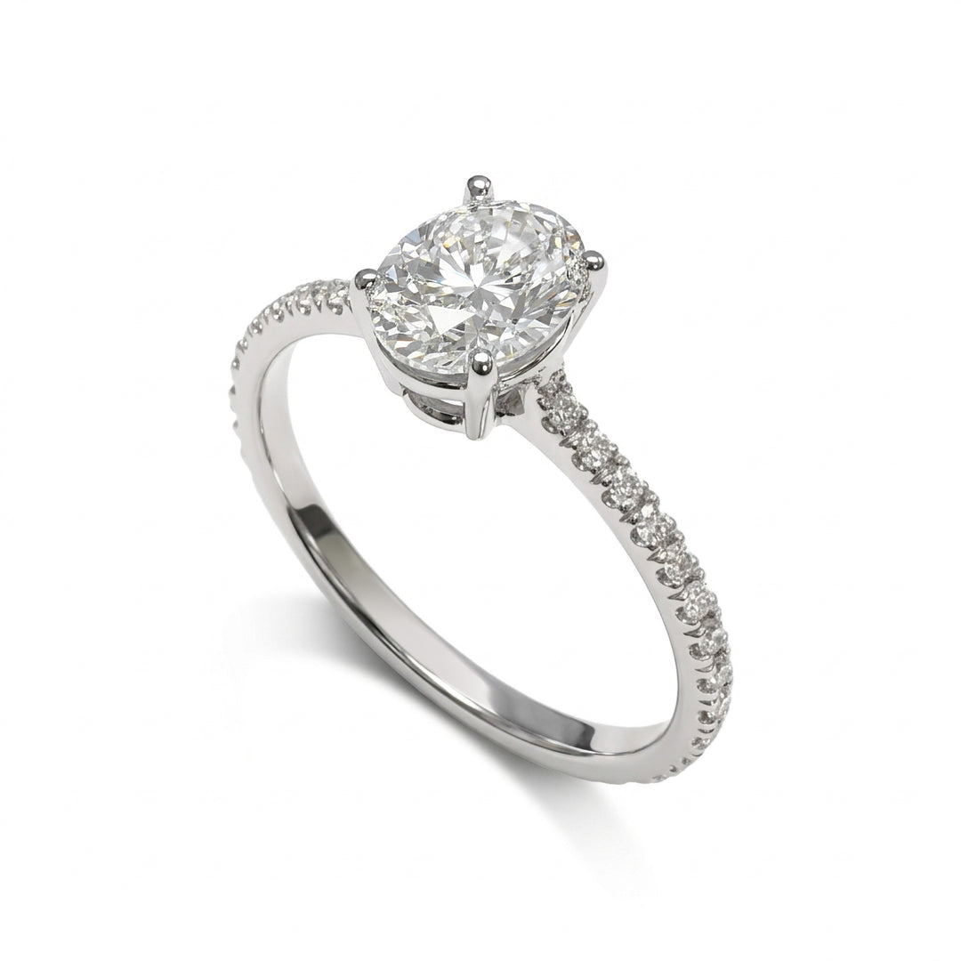 Golay ovaler Diamant-Solitärring, vertiefte Schiene ASL808D-26014110168