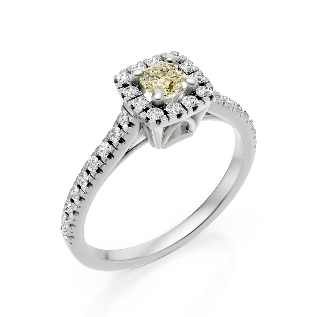 Golay cushion ring fancy yellow shank contour inc ASLC632DFY-25050110160