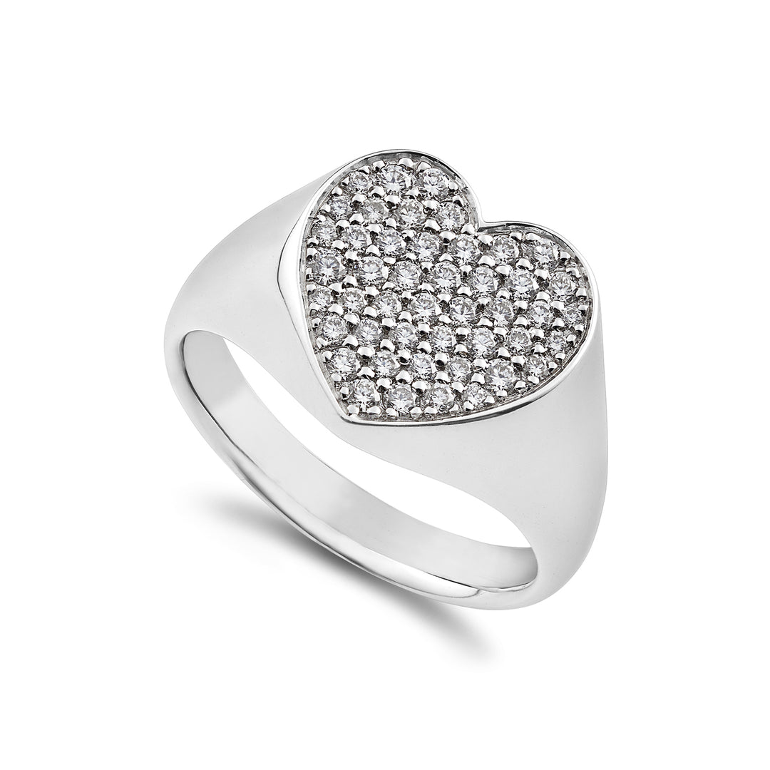 World Diamond Group – Chevalier-Ring mit Pavé-Herzdiamanten ct. 0,56 APV5836DI-22147110030