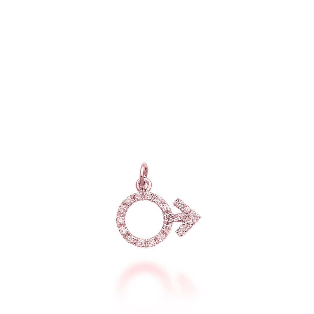 World Diamond Group pendente simbolo uomo 18k ct.0,16 g vs oro rosa GPEN216DIO3