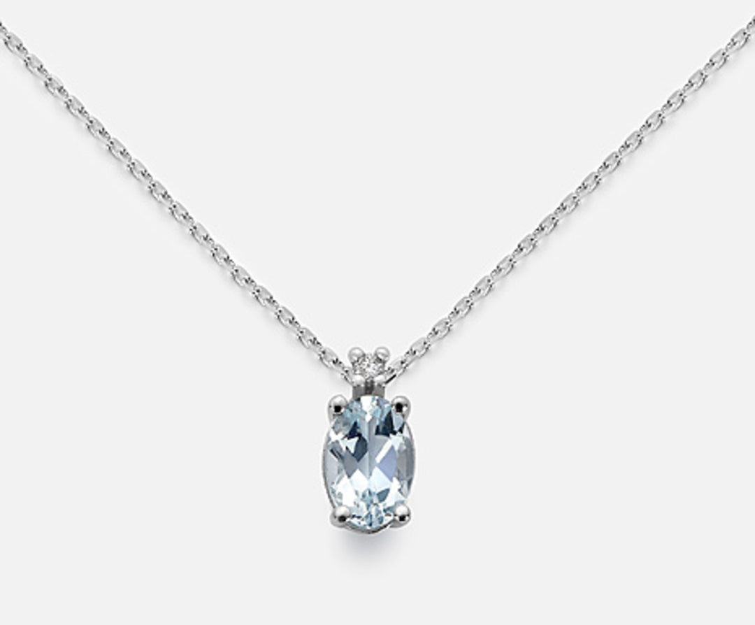 Aigue-marine ovale Mikiko cl 9k 6x4 ct.0,30 diam. ct.0,01 MD5034R4AM