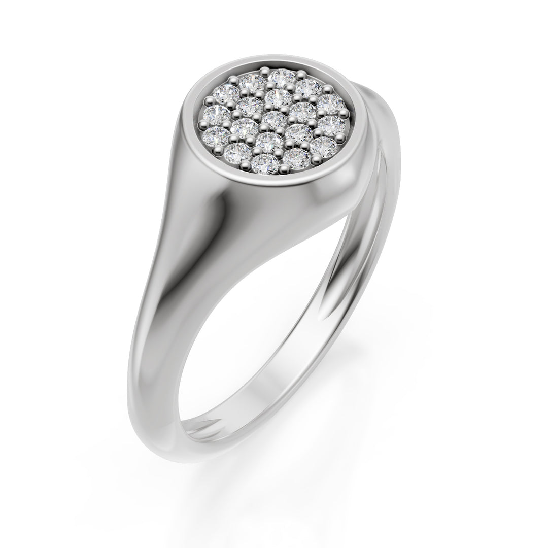 World Diamond Group bague rose ronde taille 10 avec diamants or blanc ACH001DIB-24046110089