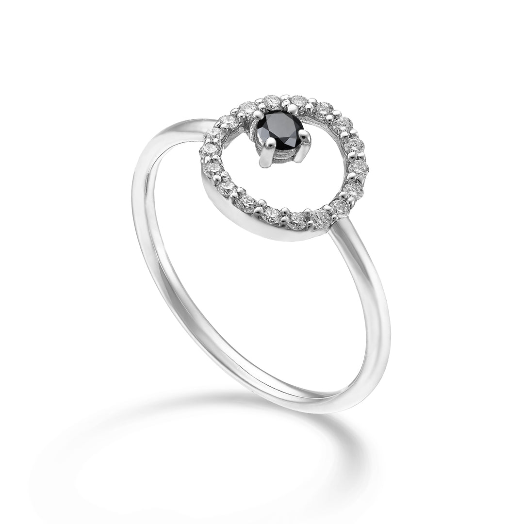World Diamond Group an 18k "round" black diamond 0.10 ct diam. ct.0.14 GA5184O4BK024