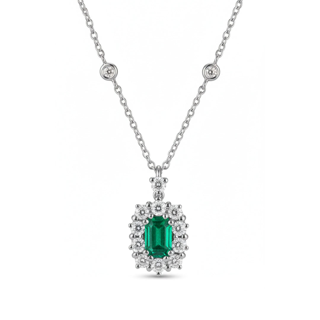 Golay emerald necklace Oct. 6x4 outline ten diamonds PCLC770DSM64-25322110222