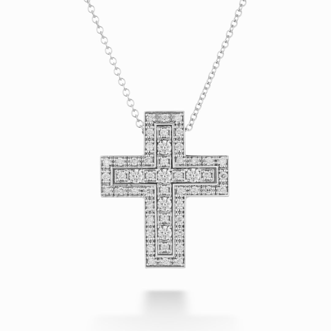 Collier Golay multistone à grande croix et diamants PCLCROSS002DI-25315110076