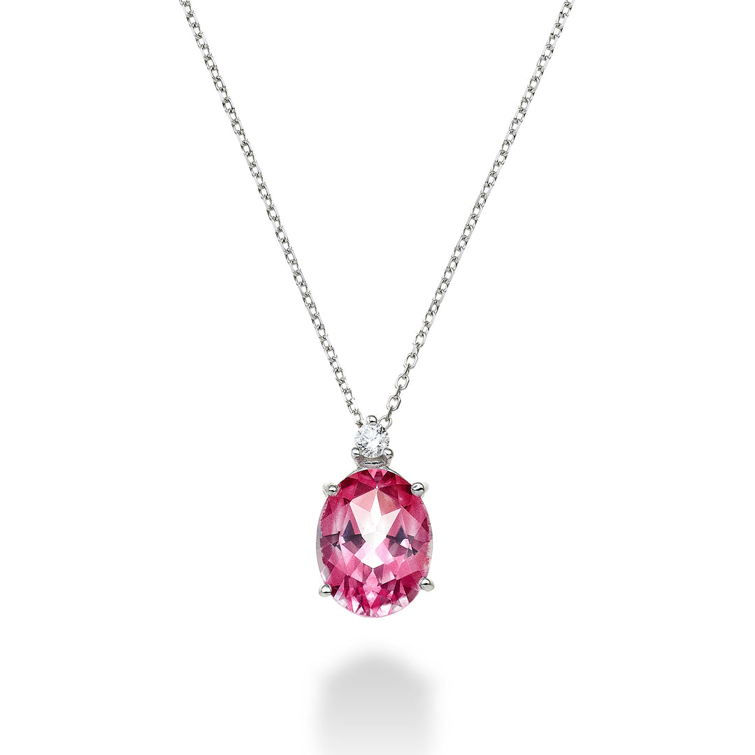 Mikiko cl 18k ovaler rosa Topas 7x9 ct.2,10 Durchm. ct.0,04 MD5110O4TPPK