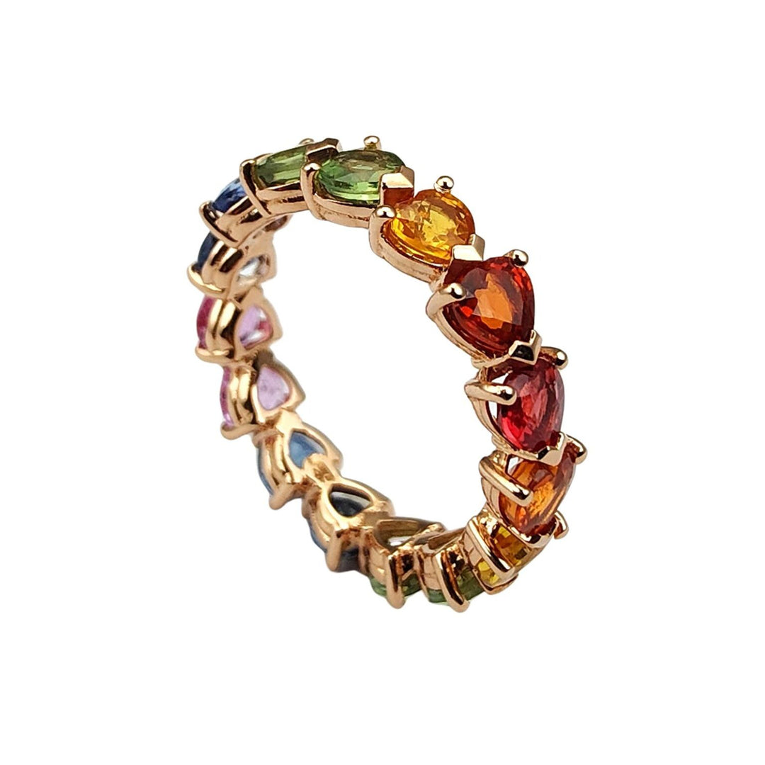 Golay anello girodito con cuori zaffiro multicolor AETL449MC4