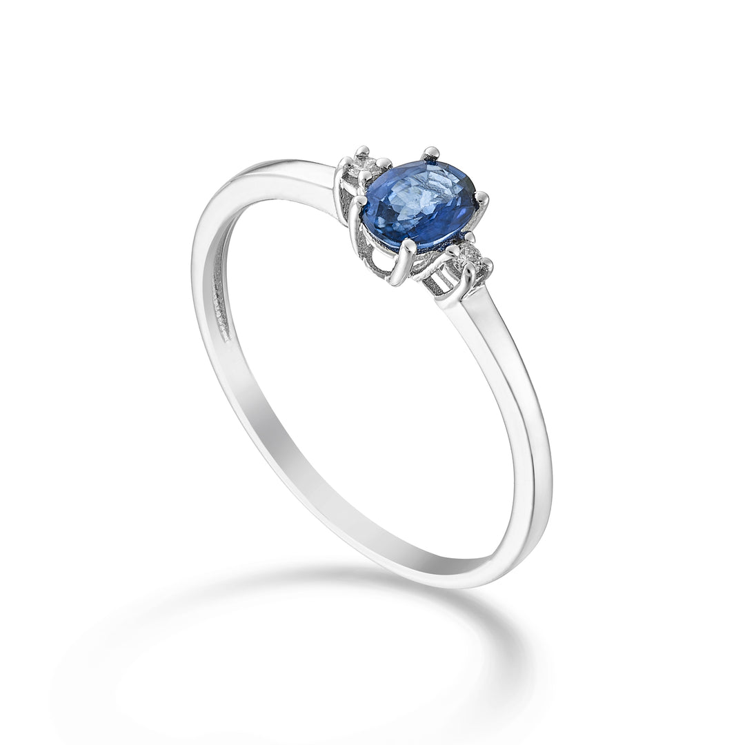 Mikiko un saphir ovale 9k 5x4 ct.0,40 diam. 0,02 ct MA5191R4ZFD