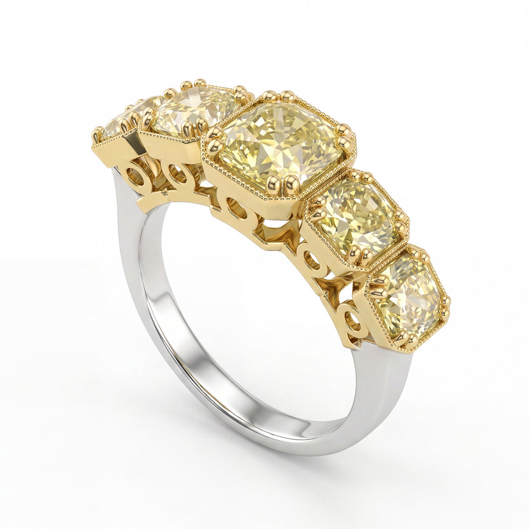 World Diamond Group riviera 5 pierres diamants fantaisie scalaires AR5SQ003DI-22103110069
