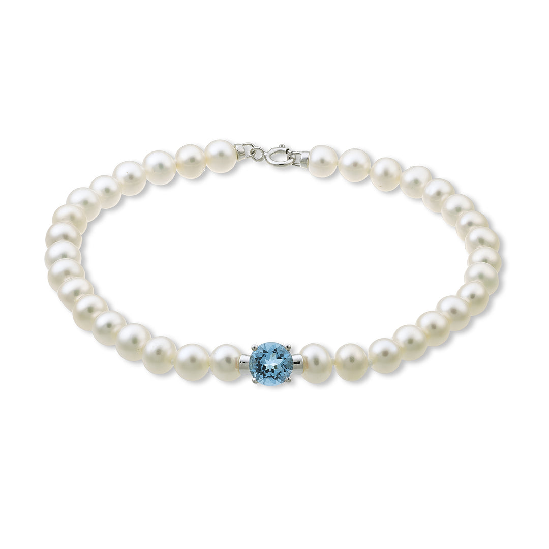 Mikiko br 18k fw 5-5,5 runder blauer Schweizer Topas 6 ct.0,99 Federring MB1018O4TPSW50