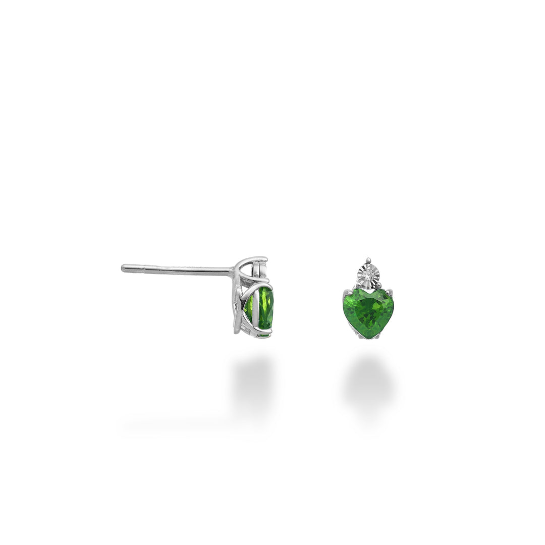 Mikiko ou émeraude 9k n. Coeur 5x5 avec diamant MO5178R4SMN062