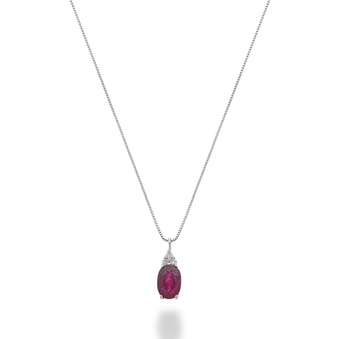 Mikiko cl 18k rubis ovale 6x4 avec diamant MD5188O4RBC