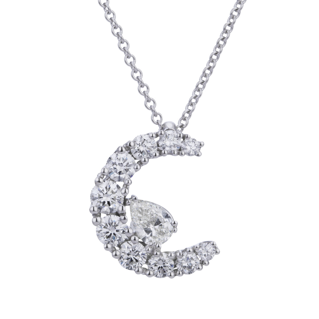 Collier Golay grâce croissant pavé&