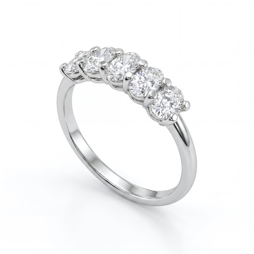 X-Diamond, ein 18-Karat-Laborring mit fünf Ovalen, g.d. Gesamtct 1,10 XXDAN023O4OVBI110