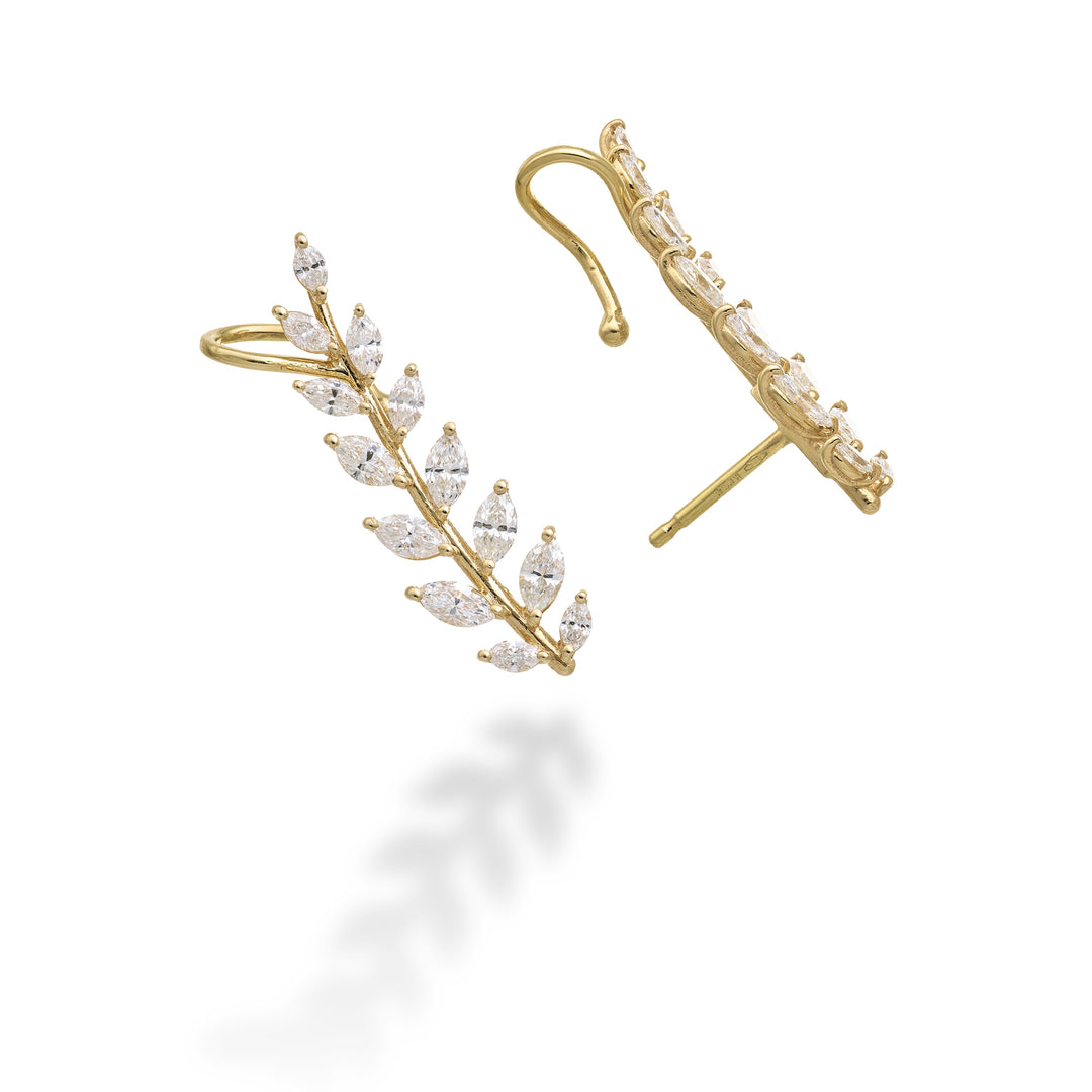 Golay-Olivenbaum-Mono-Ohrring mit Marquise, Gelbgold, rechts OD840DGDX
